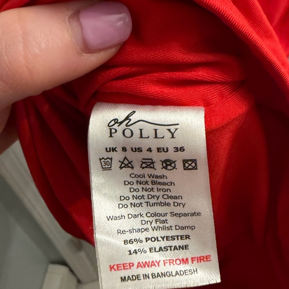 Oh Polly Women’s Red Strapless Ruched Cocktail Party Mini Dress Size 4 - Picture 7 of 9